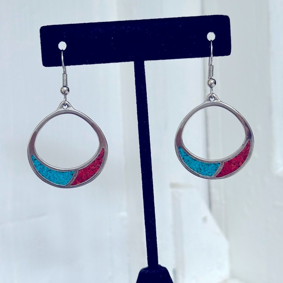 Sterling Silver Turquoise Earrings - Picture 1 of 2
